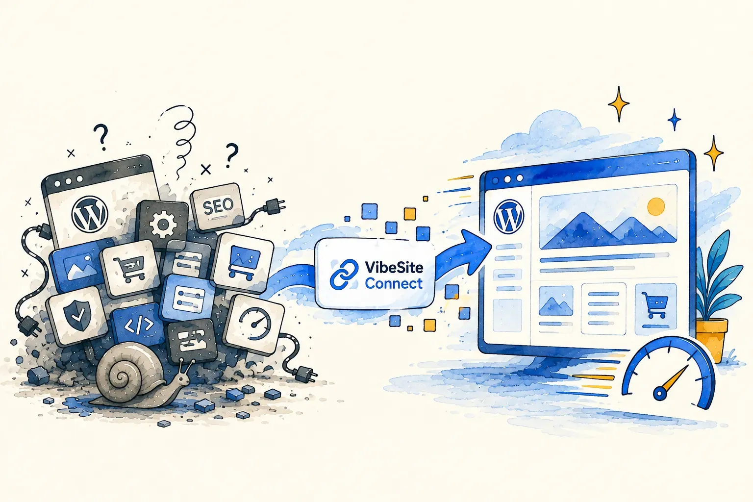 Optimalisatie van WordPress websites met VibeSite Connect.